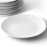 Elama 12-Piece White Porcelain Dinnerware Set