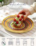 Colorful Bohemian Ceramic Dinner Plates Set of 6