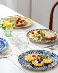 Colorful Bohemian Ceramic Dinner Plates Set of 6