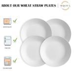Wrova 10-Inch Unbreakable Wheat Straw Dinner Plates Set