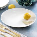 Elama 12-Piece White Porcelain Dinnerware Set