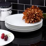 Elama 12-Piece White Porcelain Dinnerware Set