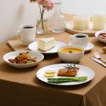 Set of 12 White Porcelain Dinner Plates