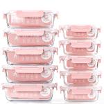 10-Pack Glass Meal Prep Containers with Airtight Lids