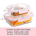 10-Pack Glass Meal Prep Containers with Airtight Lids