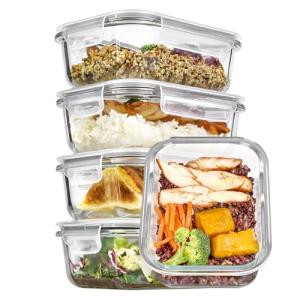 Vtopmart 5-Pack 22oz Glass Storage Containers Set