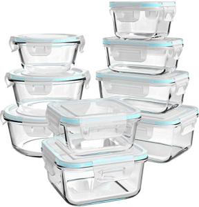 AILTEC 18-Piece Glass Food Storage Set