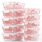 10-Pack Glass Meal Prep Containers with Airtight Lids