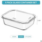 Vtopmart 5-Pack 22oz Glass Storage Containers Set