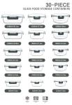 30-Piece Glass Food Storage Containers Set