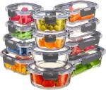 24-Piece Glass Meal Prep Containers Set