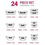 24-Piece Glass Meal Prep Containers Set