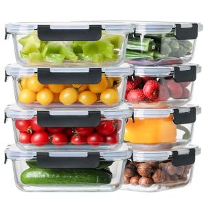 Large Glass Meal Prep Containers with Airtight Lids