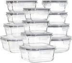 MUMUTOR 24-Piece Airtight Glass Storage Containers