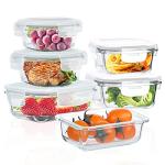 Airtight Glass Food Storage Containers - 6 Pack