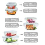 Airtight Glass Food Storage Containers - 6 Pack