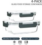 Extra Large Airtight Glass Food Storage Containers Set