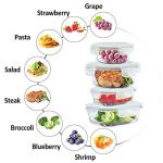 Airtight Glass Food Storage Containers - 6 Pack