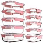 10 Pack Leakproof Glass Meal Prep Containers