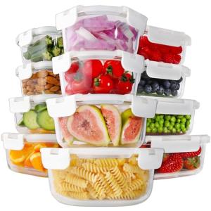 24pc Glass Meal Prep Containers with Lids
