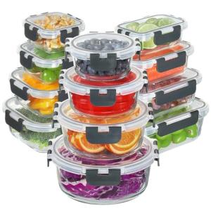 24-Piece Airtight Glass Food Storage Containers Set