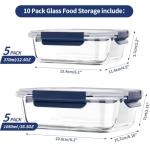 Coccot Airtight Glass Food Storage Containers, 10 Pack