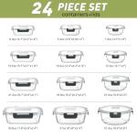 24-Piece Airtight Glass Food Storage Containers Set