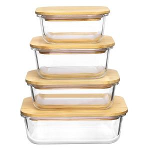 Vtopmart Glass Storage Containers with Bamboo Lids - 4 Pack