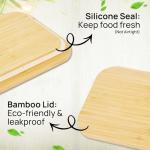 Vtopmart Glass Storage Containers with Bamboo Lids - 4 Pack