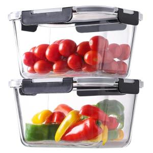 Large Glass Food Storage Containers - 4 Pieces