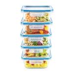 5-Pack Glass Food Storage Containers with Airtight Lids