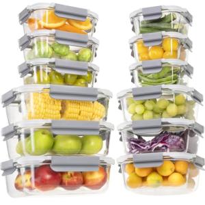 24-Piece Airtight Glass Food Storage Set