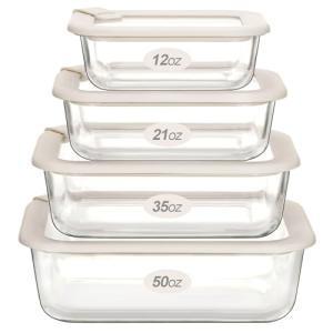 Glass Food Storage Containers with Lids - 4 Pack