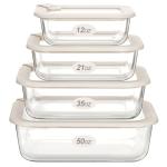 Glass Food Storage Containers with Lids - 4 Pack