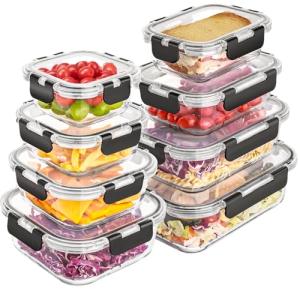 8 Pack Airtight Glass Meal Prep Containers