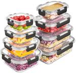 8 Pack Airtight Glass Meal Prep Containers