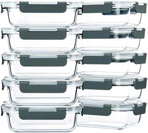 10-Pack 22 Oz Glass Meal Prep Containers