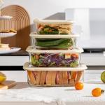 Glass Food Storage Containers with Lids - 4 Pack