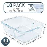 30oz Glass Meal Prep Containers with Lids – 10 Pack
