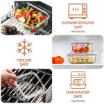 HOMBERKING 8 Pack Airtight Glass Meal Prep Containers