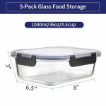 5-Pack 36 OZ Glass Storage Containers with Lids