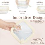 Glass Food Storage Containers with Lids - 4 Pack