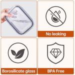 HOMBERKING 8 Pack Airtight Glass Meal Prep Containers