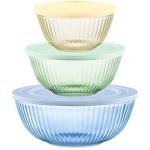 Colorful 6-Piece Glass Mixing Bowls Set