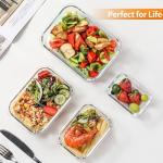 HOMBERKING 8 Pack Airtight Glass Meal Prep Containers