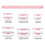 FAWLES 12 Pack Glass Storage Containers with Lids, Leak-Proof Meal Prep Containers, Dishwasher/Microwave/Oven/Freezer Safe Glass Food Storage Containers for Leftovers, to Go