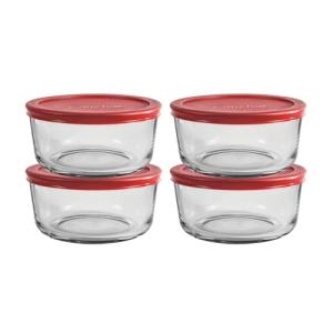 Anchor Hocking 4-Cup Glass Food Storage Set