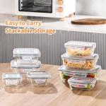 HOMBERKING 8 Pack Airtight Glass Meal Prep Containers