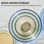 Colorful 6-Piece Glass Mixing Bowls Set