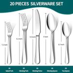 20-Piece Stainless Steel Silverware Set for 4